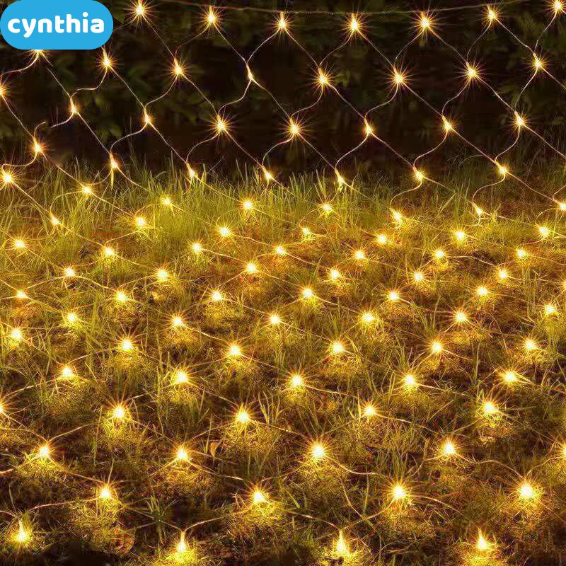 Lưới Lưới Dây Đèn Đèn Năng Lượng Mặt Trời Ngoài Trời Chống Nước Đèn Giáng Sinh Trang Trí Cho Bụi Cây Tiệc Sân Vườn Xmas Cây Năm Mới Trang Trí Sân Vườn cyn