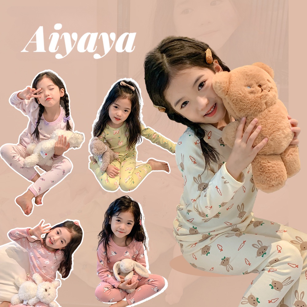 Aiyaya Bộ Đồ Ngủ Bé Gái In Hình Hoạt Hình Thời Trang Hàn Quốc Thời Trang Thoải Mái Thích Hợp Cho Bé Gái Mùa Thu Phong Cách Mới (881)