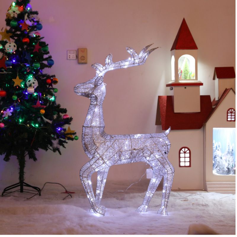 🎄Christmas Phụ Kiện Trang Trí Giáng Sinh Hình Hươu Bằng Sắt Màu Vàng Hồng