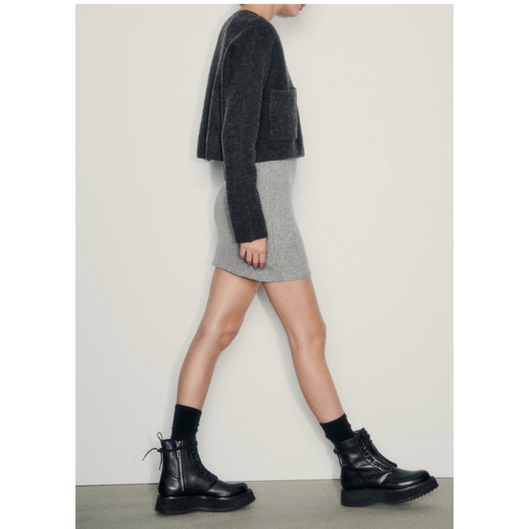 Áo Khoác Dệt Kim Tay Dài Cổ Tròn Thời Trang zara 235536153