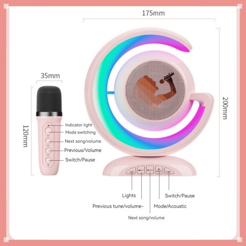 Loa karaoke ys-110 bluetooth Không Dây Hai Đầu Có Đèn Nhiều Màu Sắc Dùng Khi Đi Cắm Trại / Tiệc Cưới / Lễ Hội