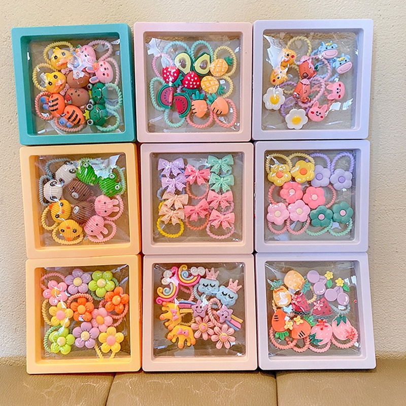 Bộ 30 Dây Cột Tóc Cao Su Nhiều Màu Sắc Dễ Thương Cho Bé Gái