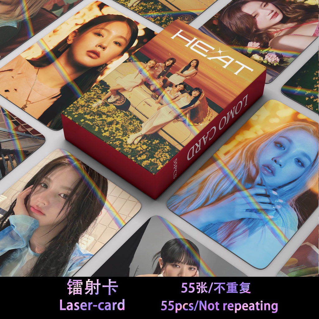 GIDLE Album HEAT Laser Photocard I-DLE Lomo Card Postcard 55pcs/box
