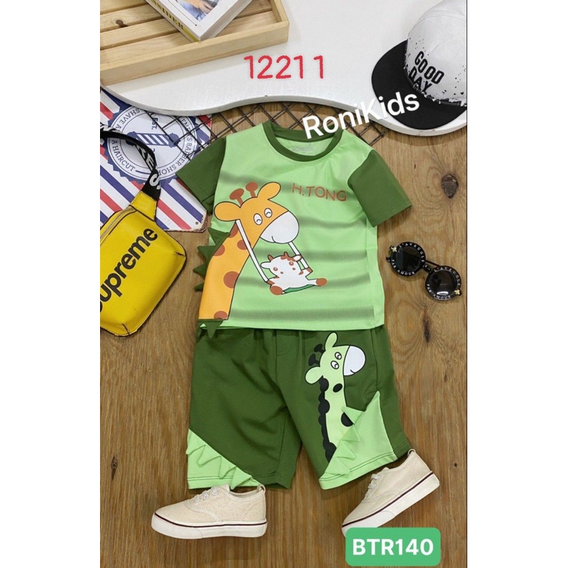 Ronikids. Bộ bé trai in hươu 8kg - 22kg