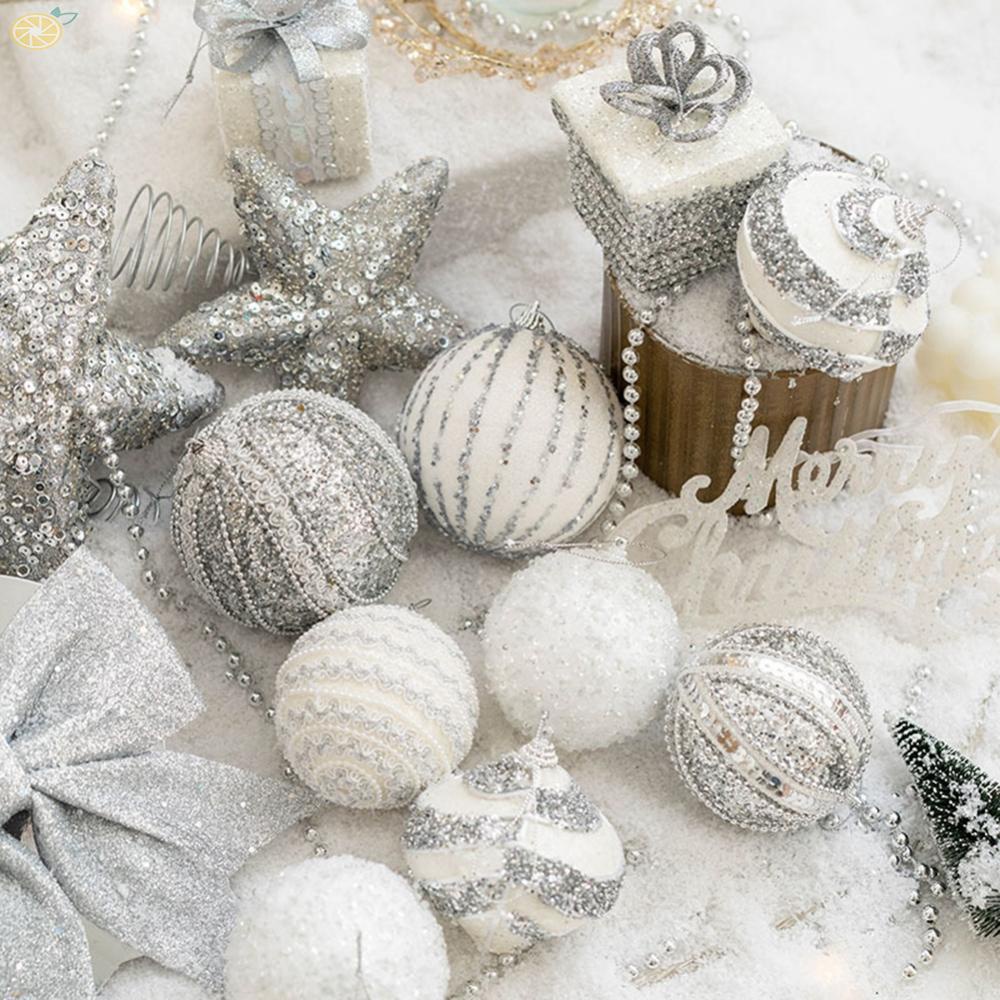 Christmas Balls Silver Wedding Ceremony White Blue Champagne Decoration