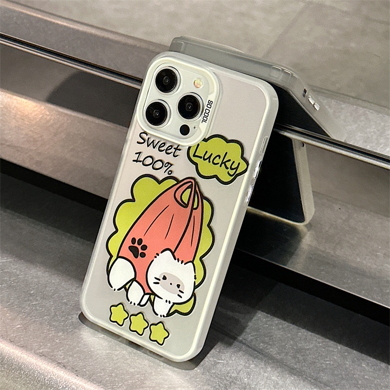 ỐP LƯNG IPHONE Ốp Điện Thoại Tpu Nhám In Hình Mèo Hoạt Hình Cho iphone15 / 14promax / 13 / 12 / 11 / xr / xs / x / xsmax / 7 / 8plus