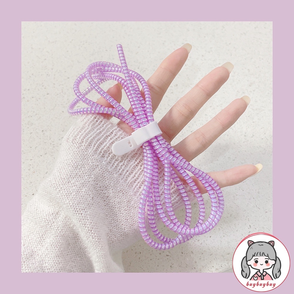 Dây Cáp Sạc Xoắn Ốc Dài 1.4m Nhiều Màu Thông Dụng Trang Trí Cho iphone samsung huawei