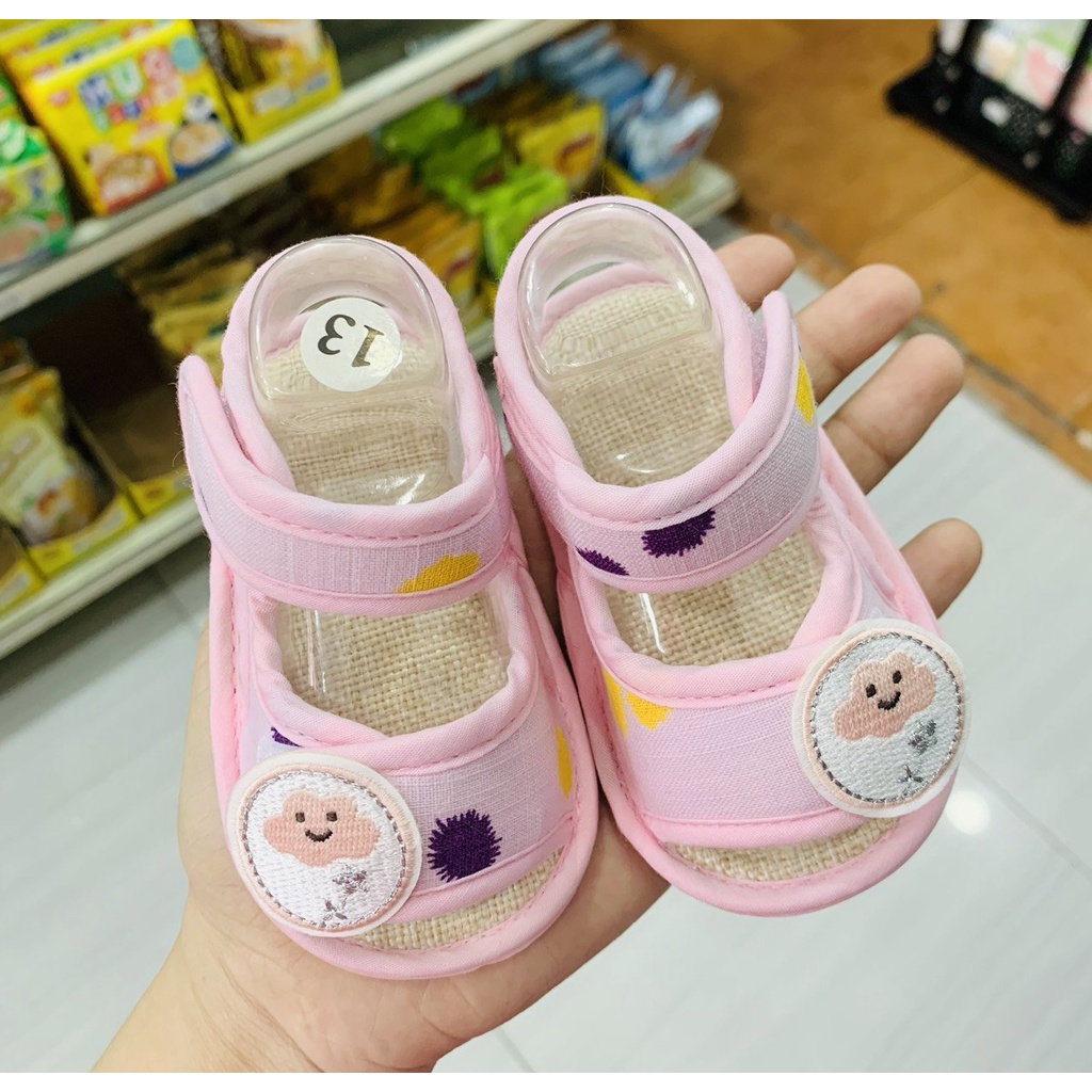 Dép Tập Đi Đế Nhựa Hình Mây Size 13-14-15 Dễ Thương Dành Cho Bé