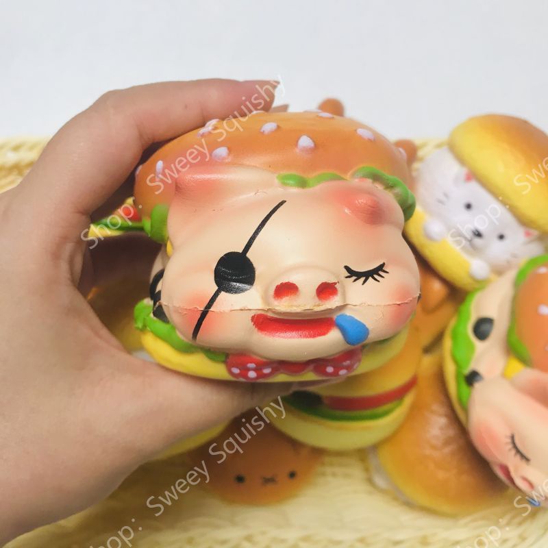 Đồ Chơi Xốp squishy Giảm Stress Hình Bánh Hamburger Dễ Thương Cho Bé
