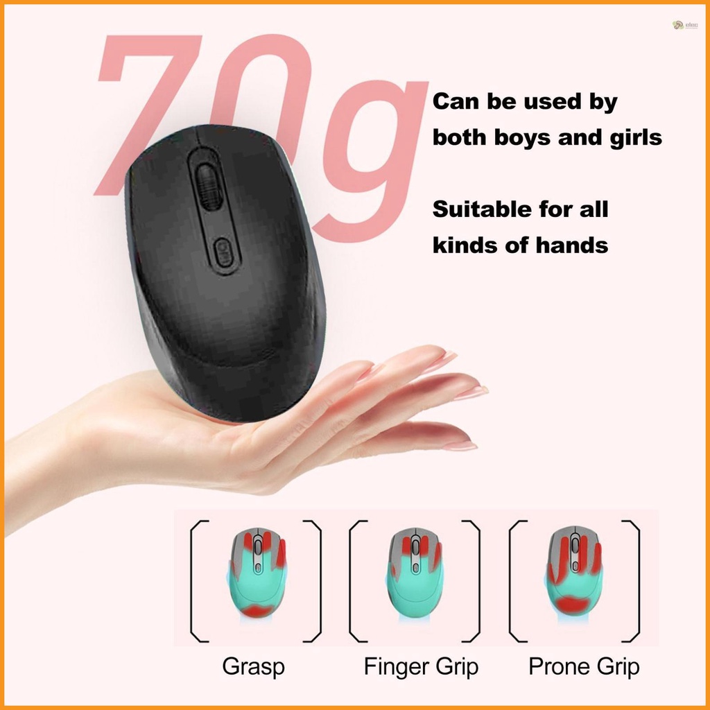 Fashionable Wireless Mouse for Laptop - Rechargeable Silent Mouse with Optical Indicator for Office Women and Students