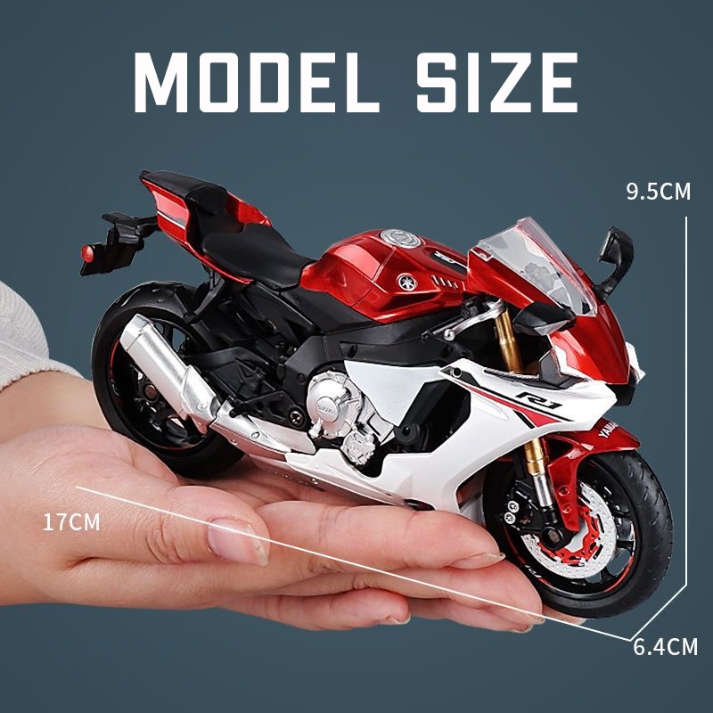 Mô Hình Xe Mô Tô Yamaha YZF-R1 Bằng Hợp Kim Tỉ Lệ 1: 12 tặng ô tô