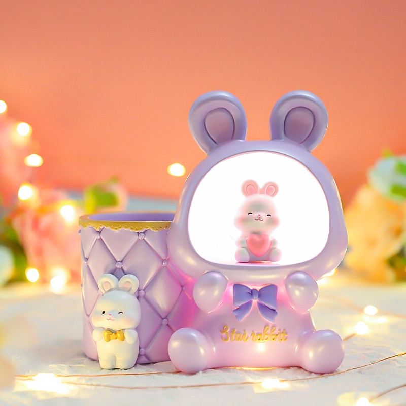 Giá Đỡ Bút Hình Thỏ nabao Đa Năng Trang Trí Phòng Ngủ Cho Bé Gái