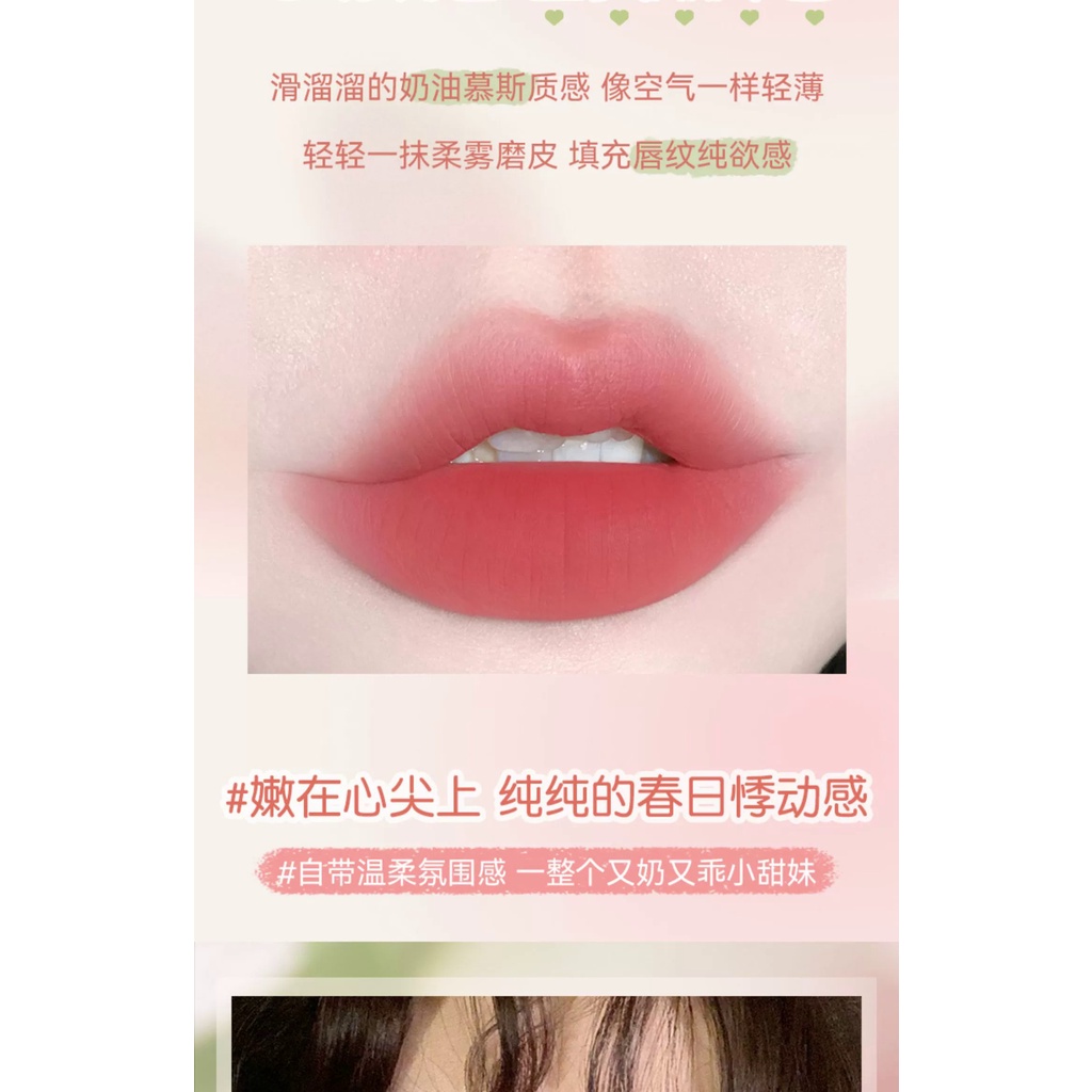 Son Lì hold live Mềm Mịn Như Nhung Màu nude Thiết Kế Vỏ Hình Thỏ Dễ Thương