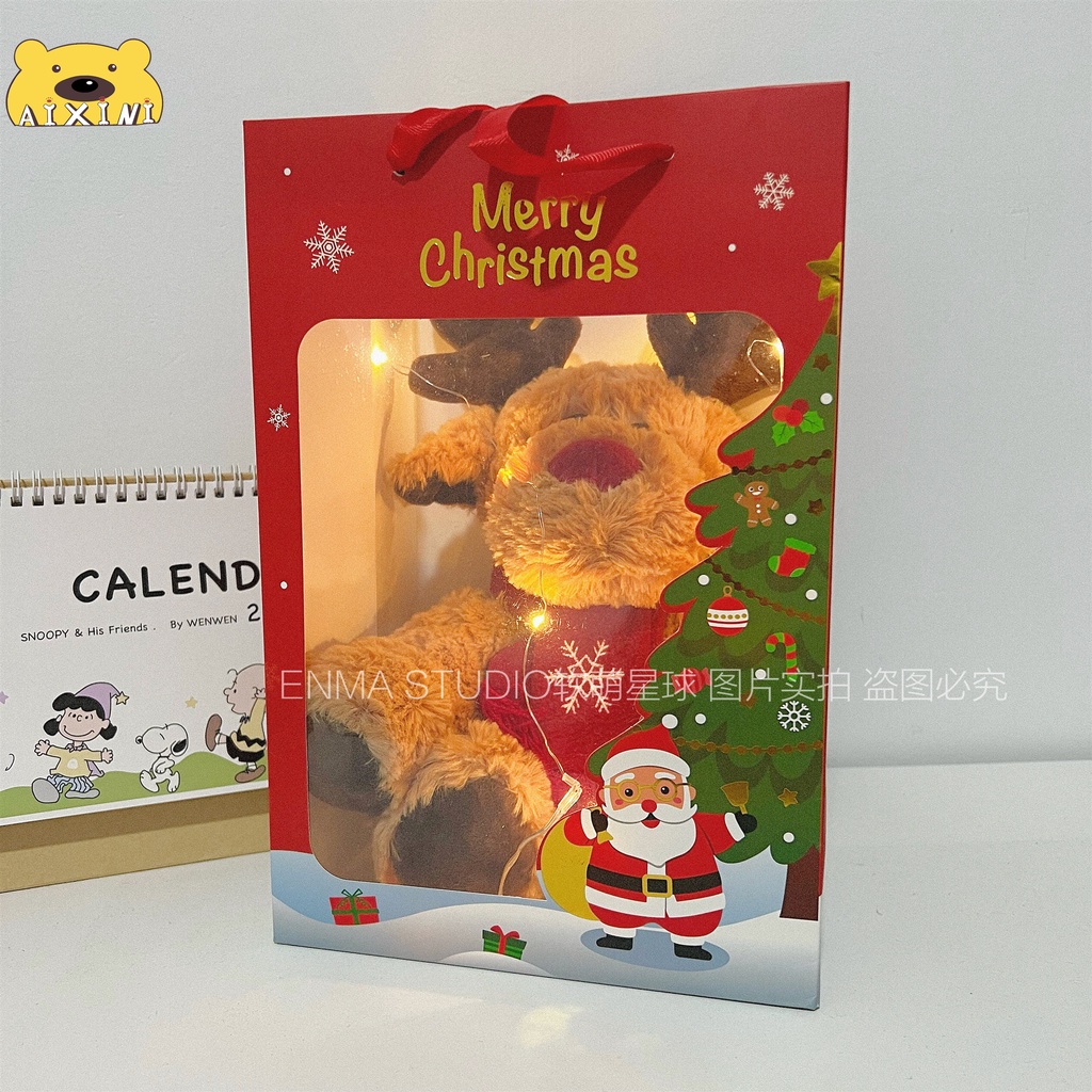 Gấu bông tuần lộc siêu đáng yêu，Thú Nhồi Bông Hình Tuần Lộc Giáng Sinh Siêu Mềm