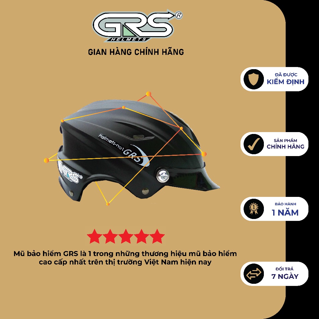 Mũ bảo hiểm nửa đầu lưỡi trai GRS A760