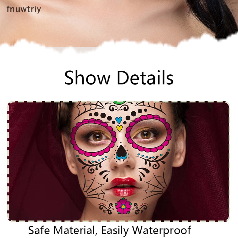 1 Miếng Dán Hình Xăm Mặt Hóa Trang halloween Vui Nhộn