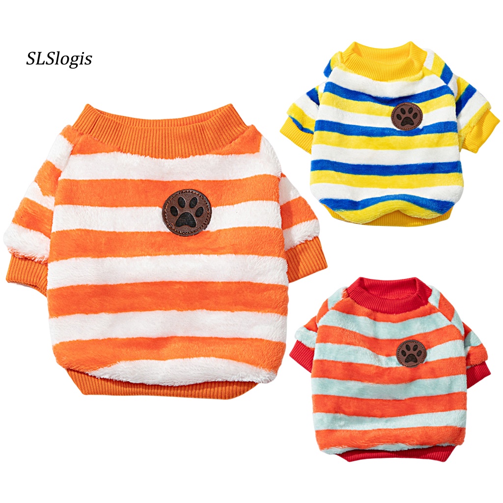 Áo Chui Đầu Cổ Tròn Họa Tiết Kẻ Sọc Màu Sắc Tươi Sáng Thời Trang Cho Thú Cưng