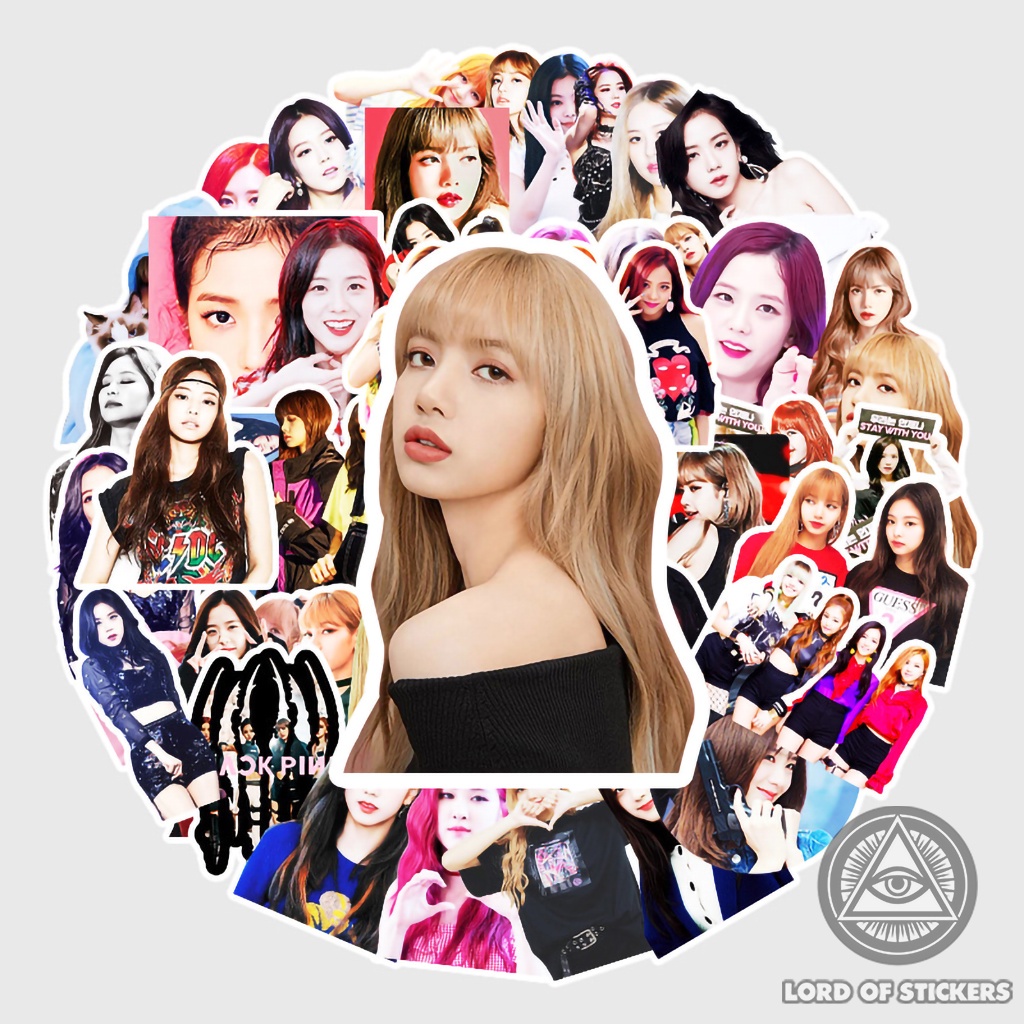 Set 52 Hình Dán BLACKPINK Sticker Cute Ban Nhạc Kpop Chống Thấm Nước Trang Trí Mũ Bảo Hiểm, Laptop, Ván Trượt, Vali, Sổ