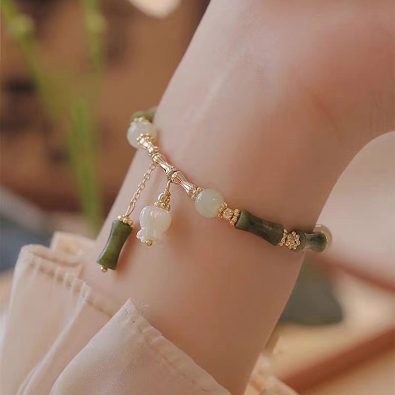 Vòng Đeo Tay Bằng Tre Thiết Kế Hình Hoa Lan Chuông Phong Cách Trung Hoa Mới Cao Cấp Có Thể Điều Chỉnh Làm Quà Tặng Cho Bạn Gái