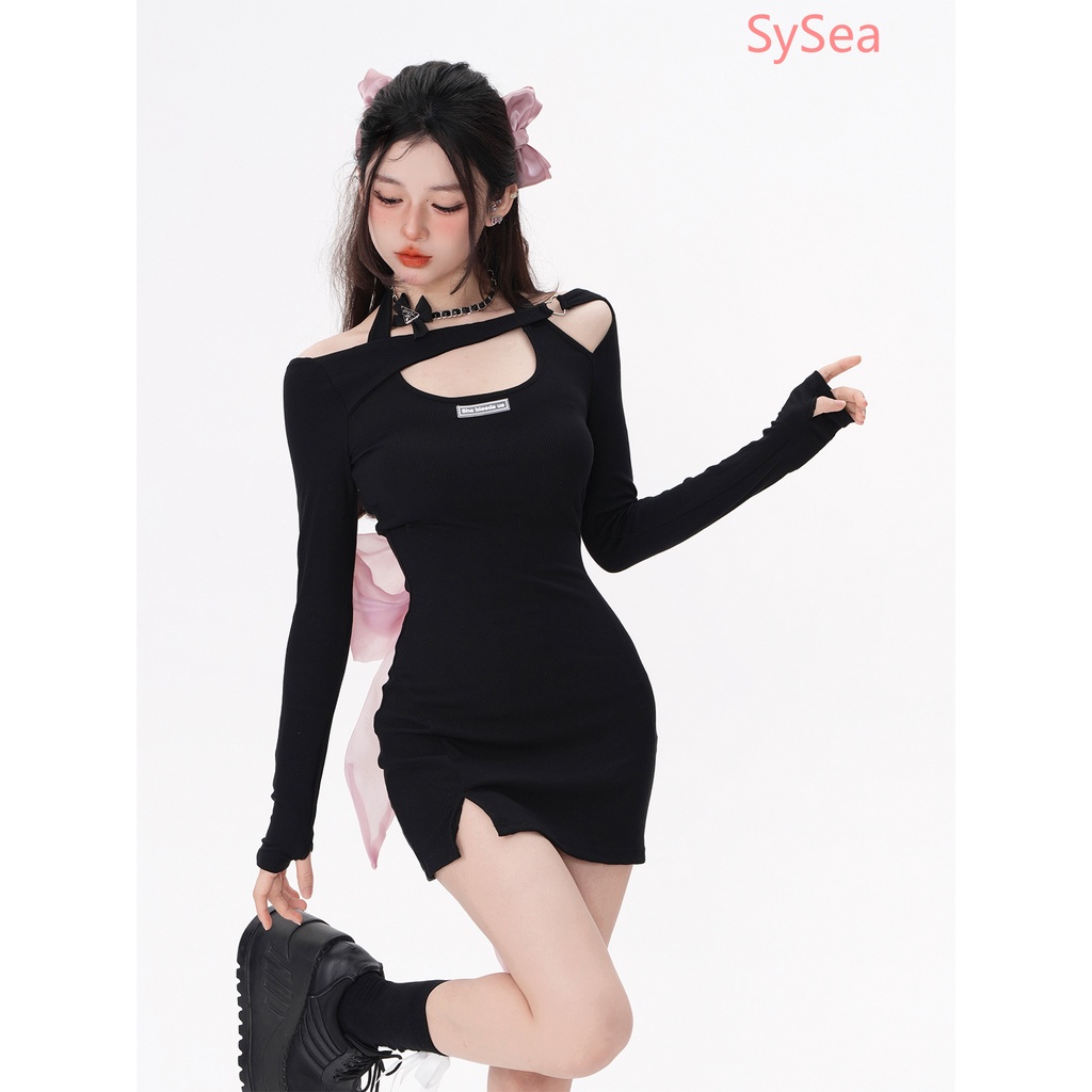 Đầm Nữ Tay Dài Phối Ren Phong Cách Mỹ Gợi Cảm