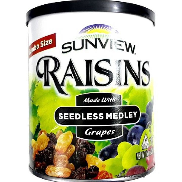 [HÀNG MỸ CHÍNH HÃNG]NHO KHÔ MỸ THẬP CẨM KHÔNG HẠT SUNVIEW RAISINS 425G
