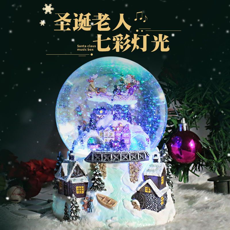 Quả Cầu Pha Lê Phát Nhạc Hình Ông Già Noel Đáng Yêu