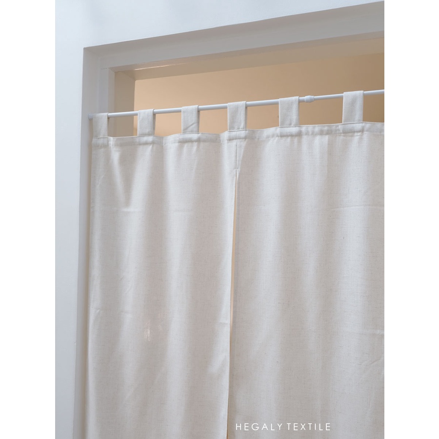 DAISY｜Rèm cửa mềm có dây kéo Nhật Bản vải lanh màu be nửa rèm vách ngăn rèm cửa hàng Rèm phong thủy, rèm noren