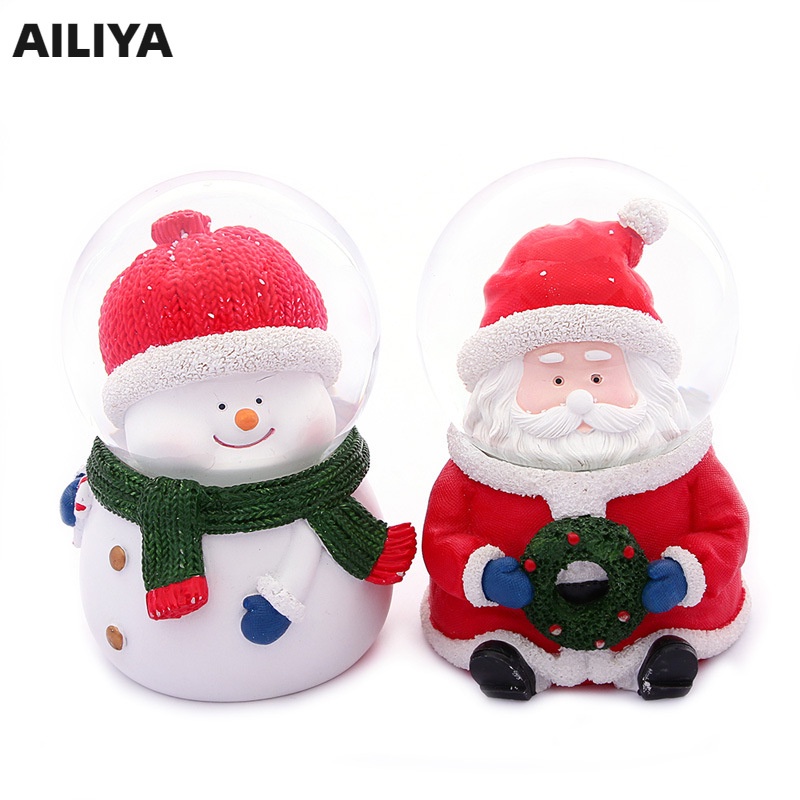 Tamiya Quả Cầu Thủy Tinh Hình Ông Già Noel Phát Sáng Để Bàn Trang Trí Giáng Sinh