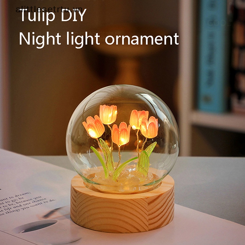 Alittlesetrtu Đèn Ngủ diy Hình Hoa tulip Sáng Tạo Dùng Làm Quà Tặng vn