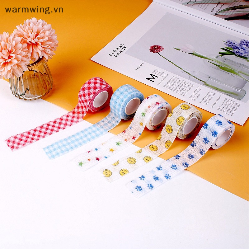 1 Cuộn Băng Quấn Ngón Tay Tự Dính Bằng Vải Không Dệt In Hình Cánh Thiên Thần Ấm Áp Co Giãn Dành Cho Học Sinh vn