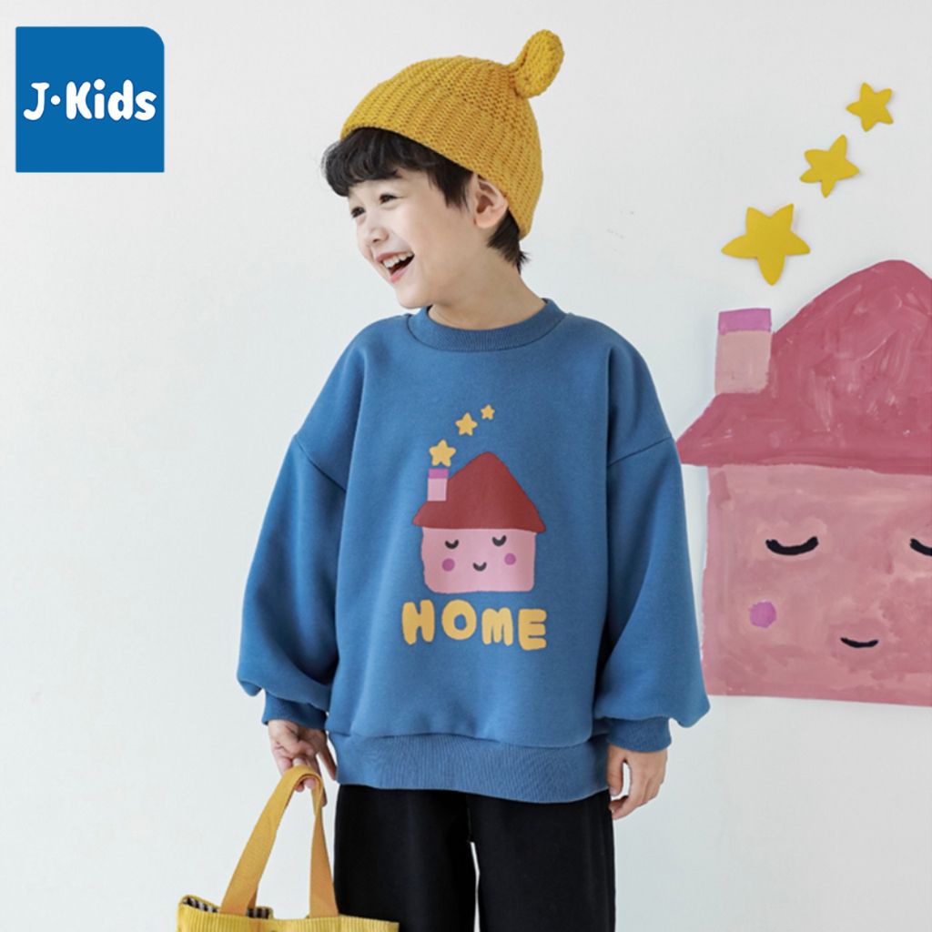 Áo sweater bé trai J-Kids áo thu đông chất nỉ bông dài tay cho bé
