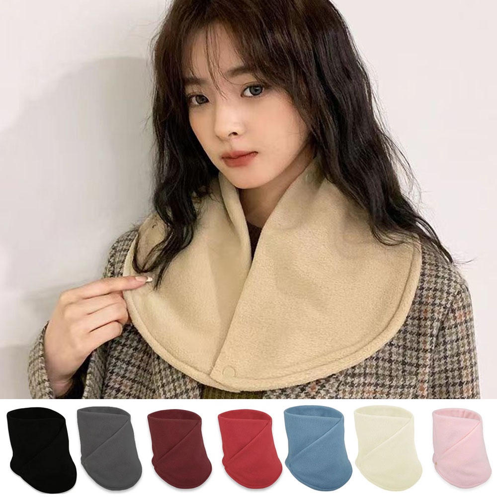 Khăn Choàng Hai Lớp Màu Trơn Chống Gió Dày Dặn Thời Trang