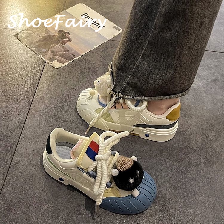 ShoeFairy giày thể thao nữ giày sneaker nữ Thoáng Khí 2023 hot trend Độn đế Đế chống trơn trượt Siêu nhẹ Hợp thời FYD23A0YD0 43Z231027