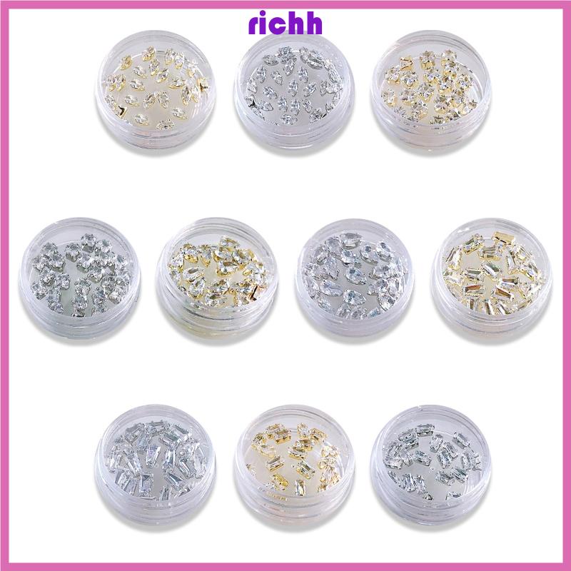 Richh Set 20 Hạt Đá 3d Lấp Lánh Đính Móng Nghệ Thuật