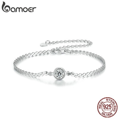 Bamoer Vòng Tay Bạc 925 0.5ct Lấp Lánh MSB009