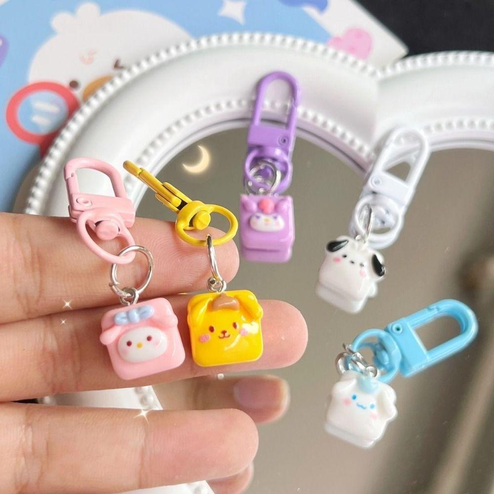 Mmluck cinnamoroll Móc Khóa resin Mặt Vuông Hình Khối Lập Phương pachacco purin kuromi anime kawaii my melody
