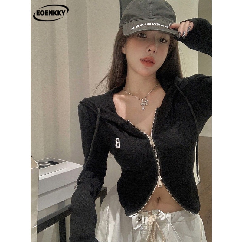 EOENKKY Áo Len áo khoác cardigan hàn quốc Trendy Thể thao INS WJK23A13YW 44Z231031