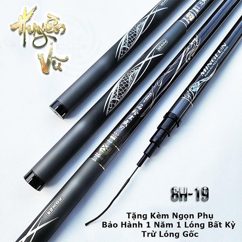 Cần câu tay Huyền Vũ 8H. Cần câu đơn câu đài săn hàng giá tốt, tải cá 10-15kg. Đồ