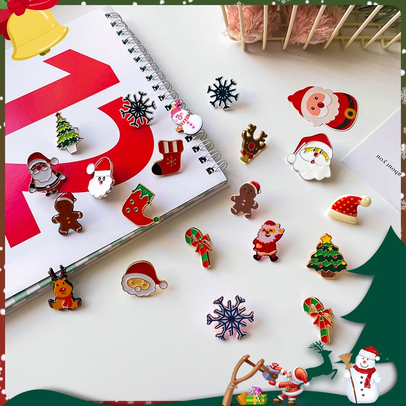 Set 6 Ghim Cài Áo Tạo Hình Chủ Đề Giáng Sinh Dễ Thương Cá Tính Dành Cho Cả Nam Và Nữ