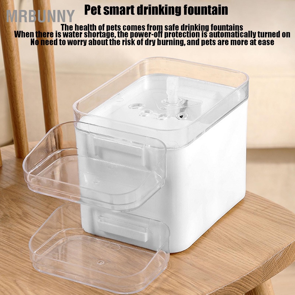 Mrbunny Đài phun nước uống tự động cho thú cưng Giao diện USB Cat Dog Water Feeder Pet Dispenser