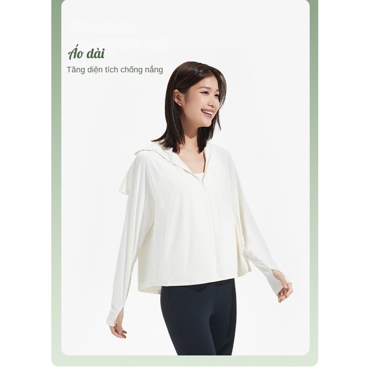 Áo chống nắng UPF50+ vải sợi băng chống tia cực tím mỏng nhẹ thoáng khí mát lạnh mùa hè cho nữ mẫu mới 2023