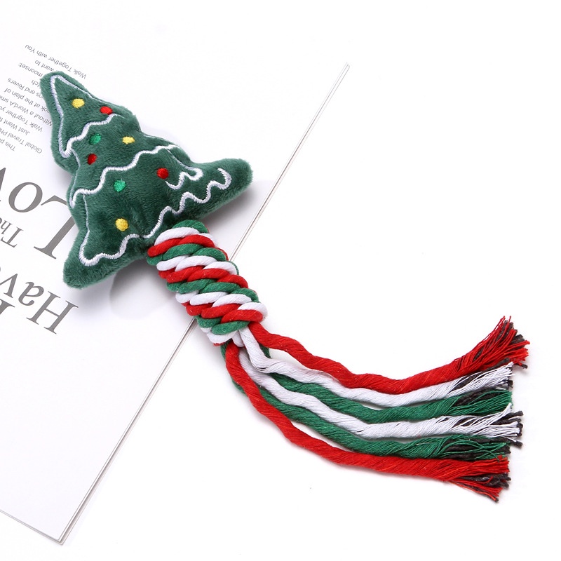 Đồ Chơi Nhồi Bông cotton Thắt Nút Làm Sạch Răng Và Thắt Nút Chủ Đề Giáng Sinh Cho Chó Cưng