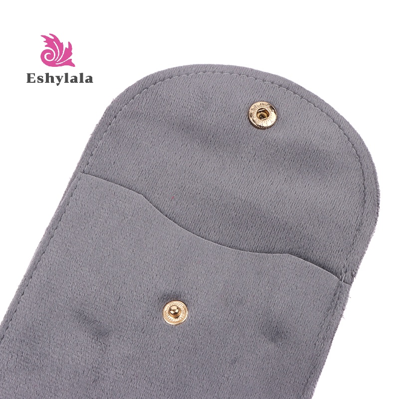 Eshylala 1 Túi Đựng Trang Sức Vải Nhung Mềm Mại Nhỏ Gọn Chống Bụi Có Nút Đóng Gói Quà Tặng Thời Trang