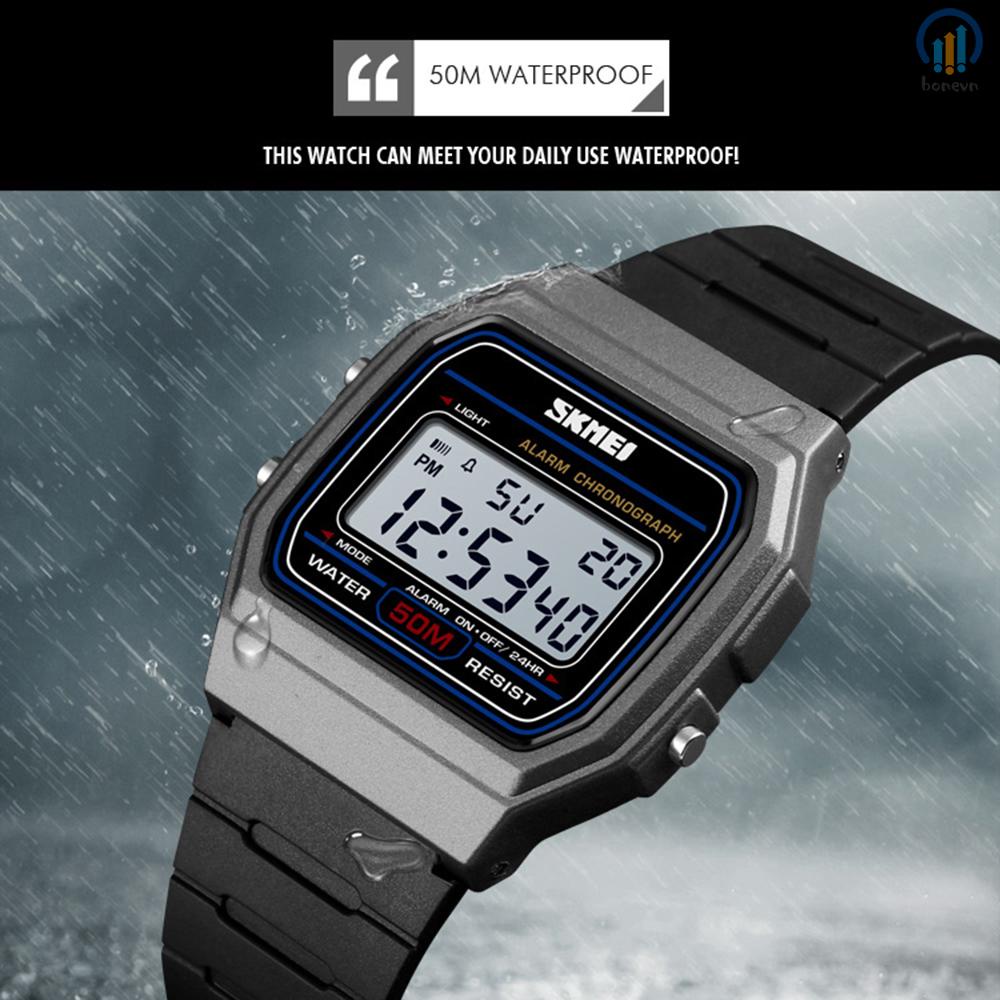 SKMEI 1412 Men's Fashion Watch with Leather Strap - Analog Digital Display and Backlight