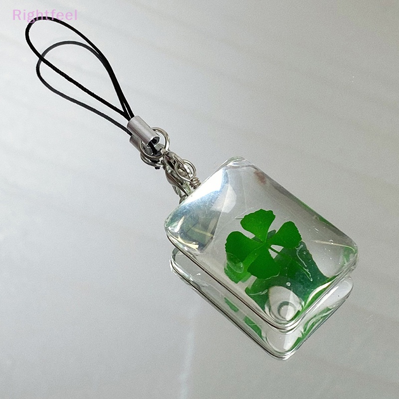 Dây Đeo Điện Thoại / Chìa Khóa Hình Cỏ Bốn Lá May Mắn Màu Xanh Lá Mới