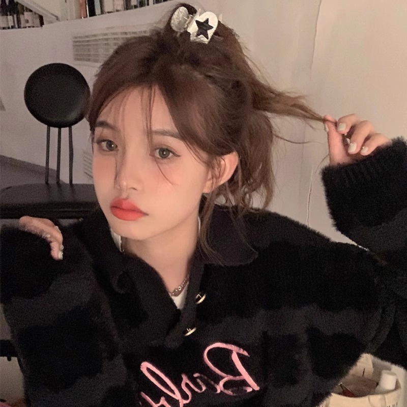 Kẹp Tóc Hình Ngôi Sao Bằng Lông Nhung Mềm Mại Dễ Thương Xinh Xắn