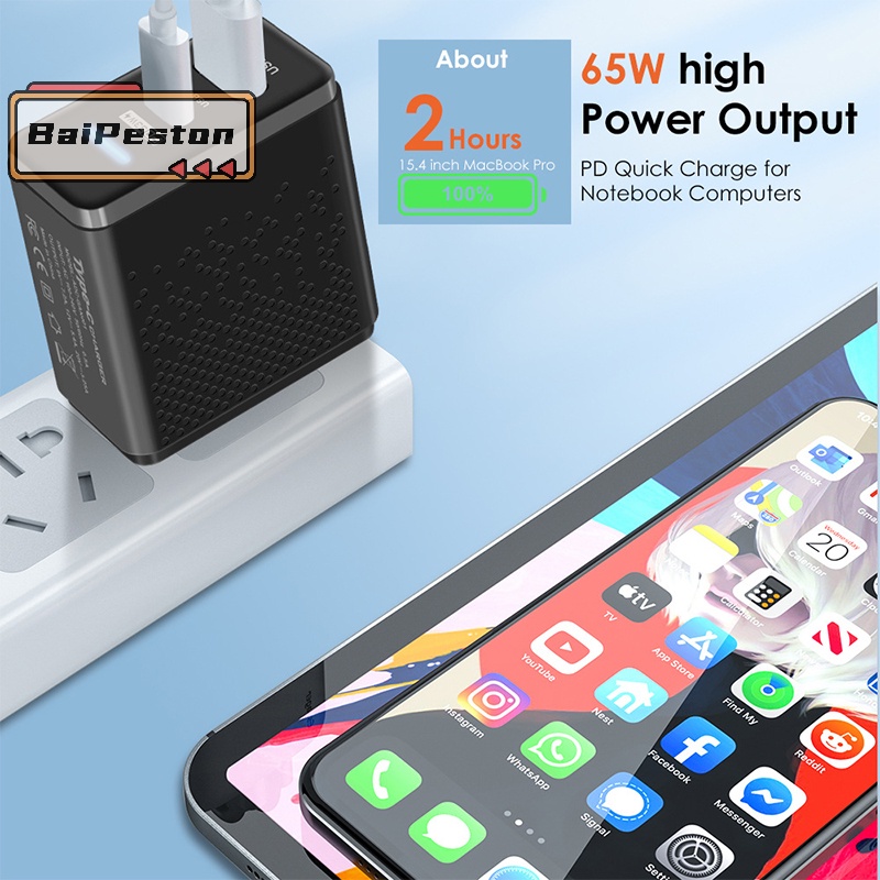 Củ Sạc Nhanh 65w usb c pd type c Cho iphone 14 13 xiaomi macbook 3.0