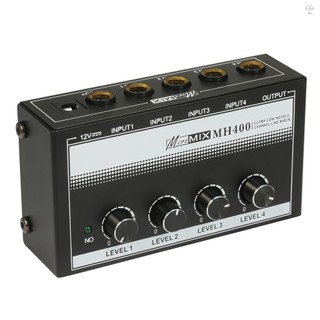 ANENG Máy Trộn Âm Thanh mini Tiếng Ồn Thấp 4 Kênh mh400 Với Bộ Điều Khiển 1 / 4-inch ts Đầu Ra Và Đầu Ra Cho Đàn Guitar bass