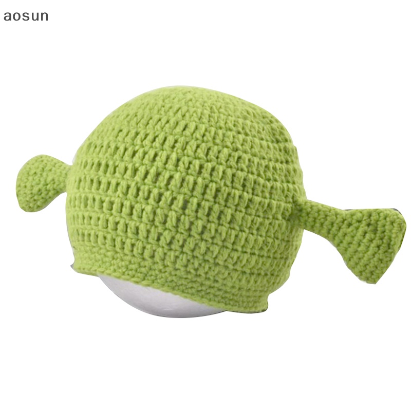 Aosun Mũ Len Dệt Kim unisex Màu Xanh Lá Cây Vui Nhộn Cho Bữa Tiệc balaclava monster shrek