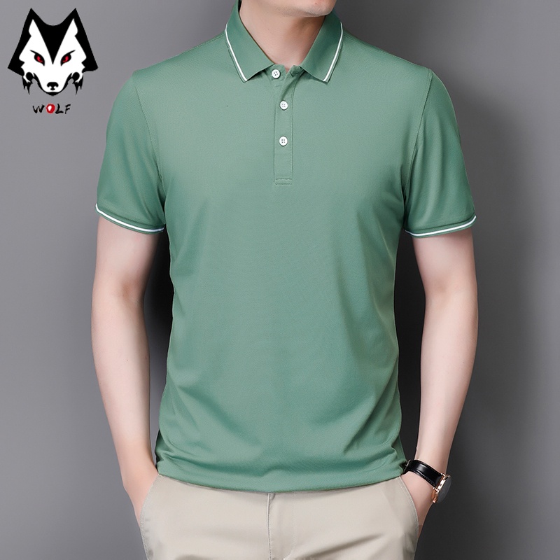 Áo polo Tay Ngắn Màu Trơn Thoáng Khí Thời Trang Công Sở Cho Nam